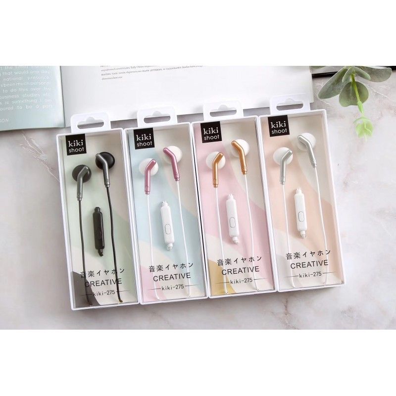 Popular cartoon earphone in ear mobile phone earphone 3.5 wire control cartoon earplug subwoofer wired music earphone 