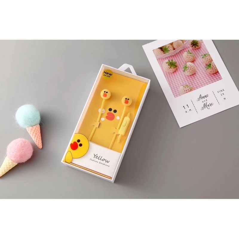 Kn-209 cartoon cute animal series voice headset general mobile phone in ear sports music headset wholesale 