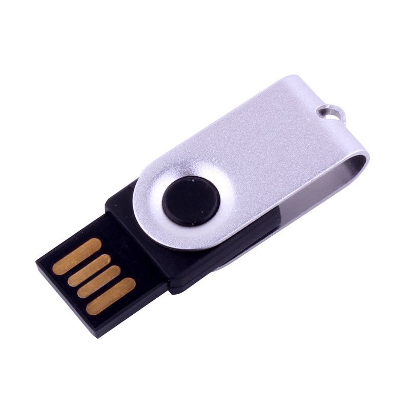 Metal rotary small U-disk can be OEM customized creative personality logo, a variety of color capacity U-disk 