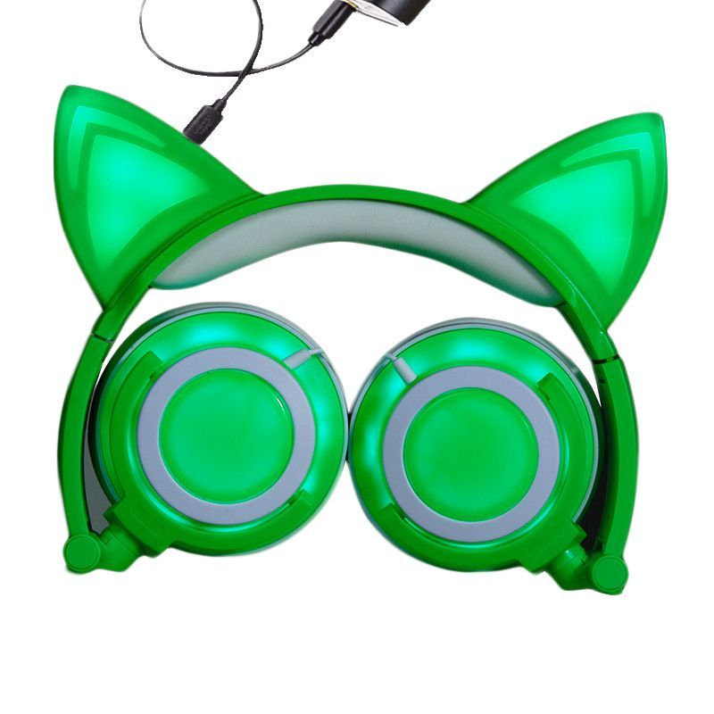 Cross border e-commerce boom headset manufacturers wholesale spot cat light charging headset folding children's headphones 