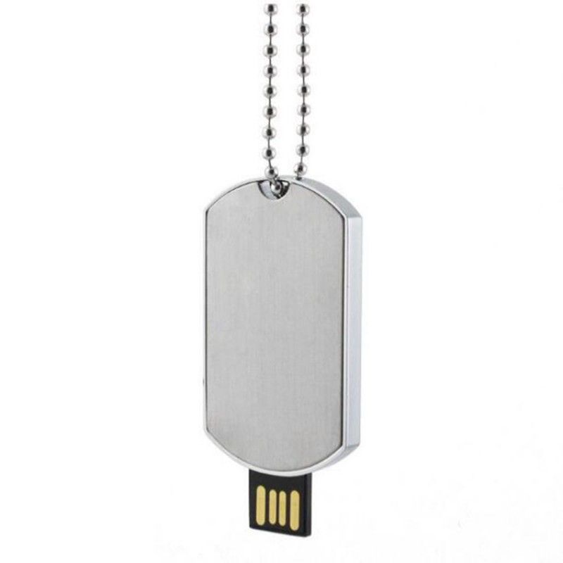 Mini military U-disk, personalized and creative metal push-pull necklace, U-disk can be printed with logo 