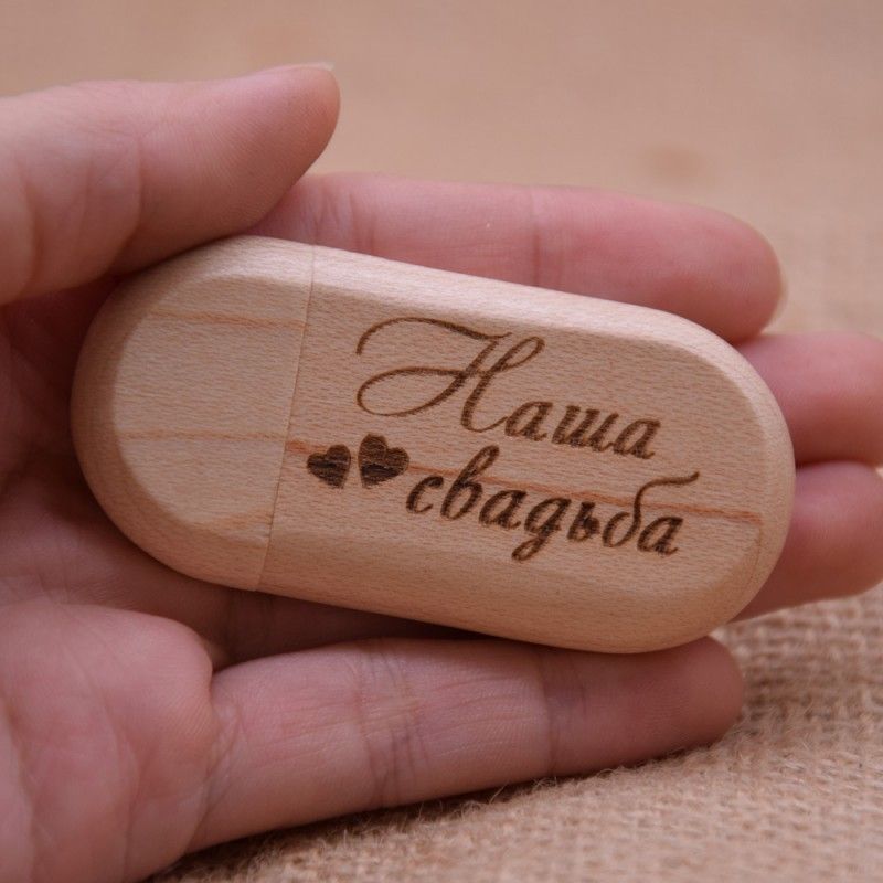 Wood U disk customized wholesale gift spot oval wood U disk 4g8g16g laser logo 