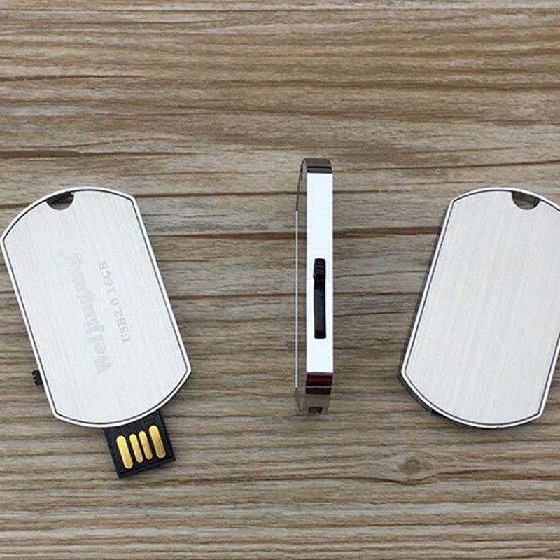 Mini military U-disk, personalized and creative metal push-pull necklace, U-disk can be printed with logo 