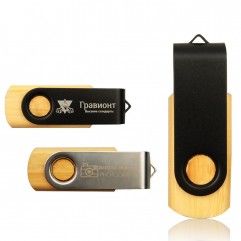 Wood rotary clip U disk custom environmental prote...