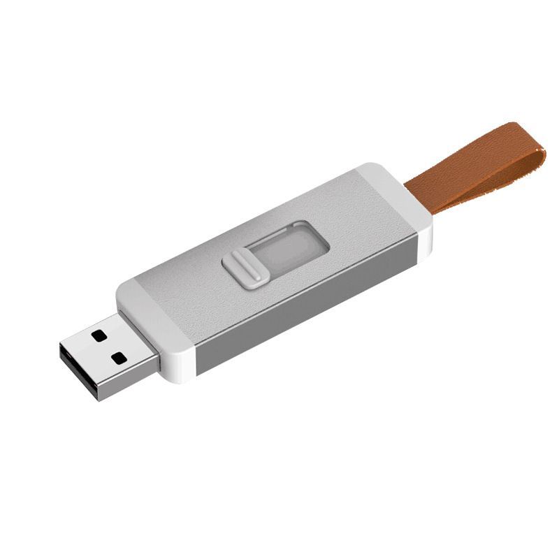 New type of metal push-pull cord U-disk portable fashion, can be customized logo plastic push-pull U-disk 