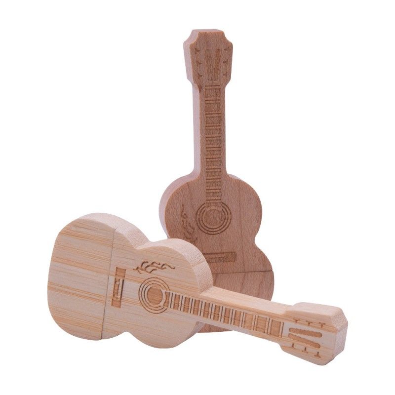 Wood U-disk customized wholesale gift in stock violin wood U-disk 4g8g16g laser logo 