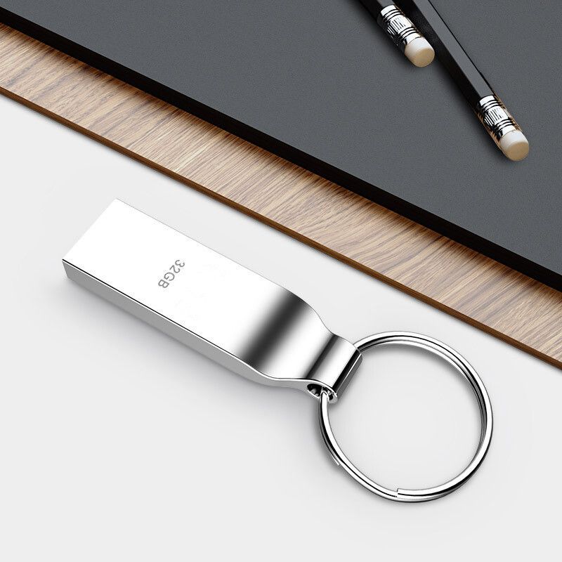 Customized metal Keyring U disk can be printed with logo Mini direct Keyring U disk 