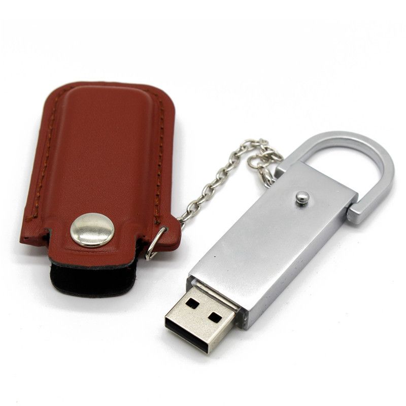 [leather case U disk] customized and printed logo leather case U disk high speed waterproof car key ring leather case U disk 