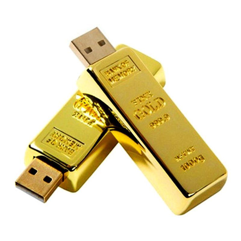 Manufacturer's spot creative business gold U-disk can be customized and printed logo, vehicle gold bar U-disk gift promotion 