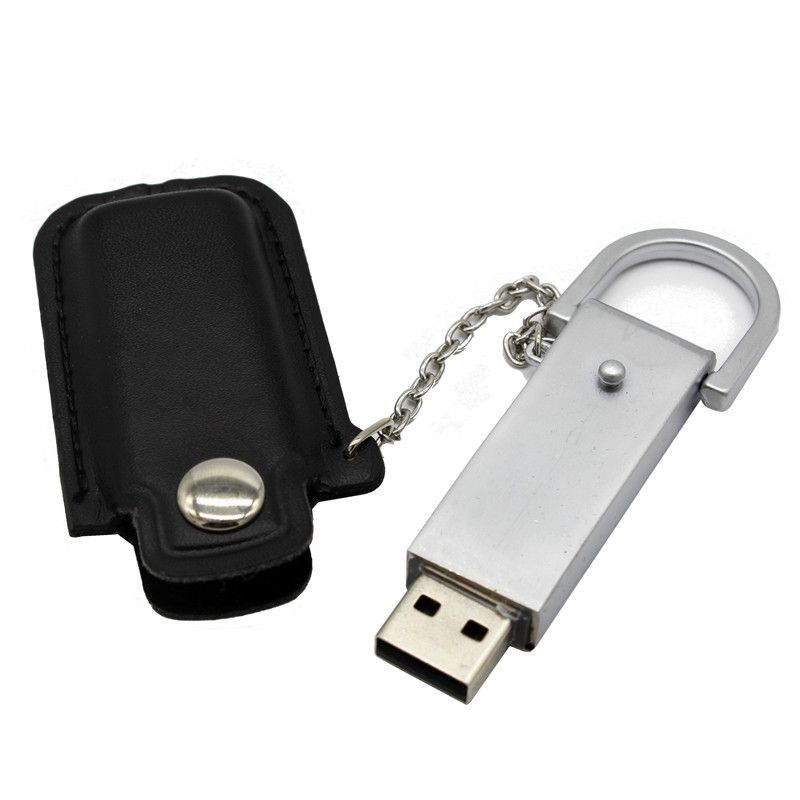 [leather case U disk] customized and printed logo leather case U disk high speed waterproof car key ring leather case U disk 