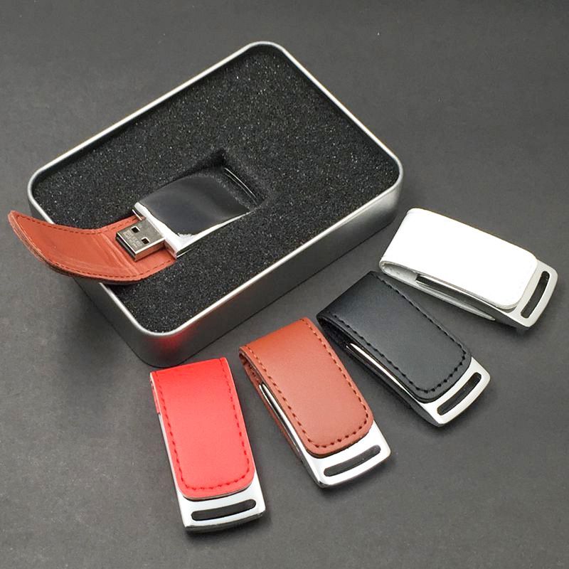 [leather case U-disk] manufacturer customized logo leather case U-disk USB high speed waterproof car leather case U-disk 