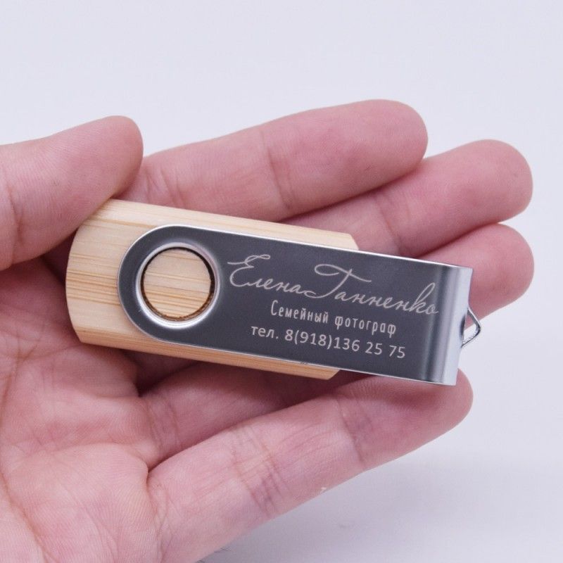Wood rotary clip U disk custom environmental protection wood U disk logo laser engraving U disk 