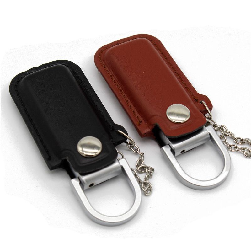 [leather case U disk] customized and printed logo leather case U disk high speed waterproof car key ring leather case U disk 