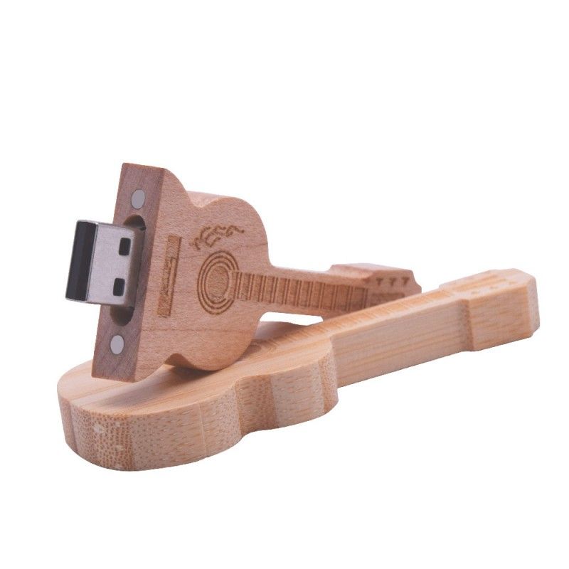 Wood U-disk customized wholesale gift in stock violin wood U-disk 4g8g16g laser logo 