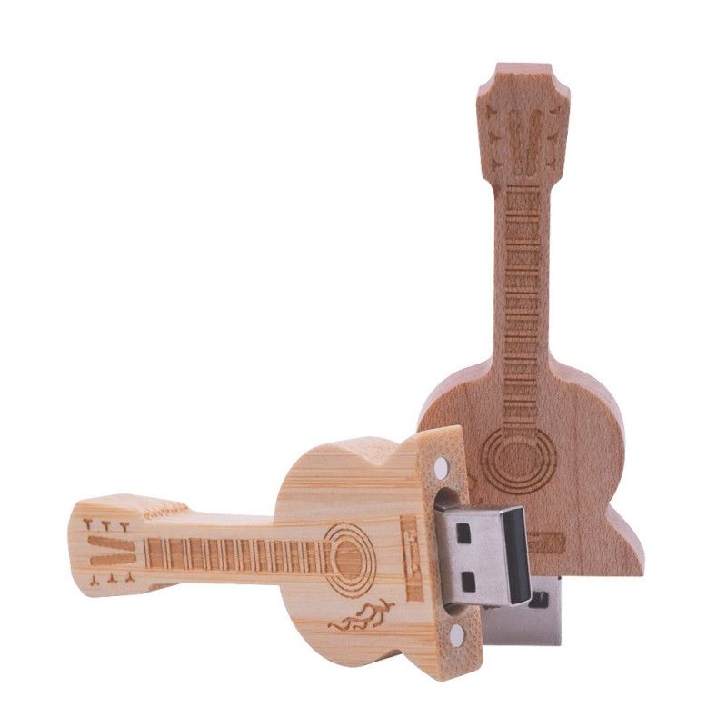 Wood U-disk customized wholesale gift in stock violin wood U-disk 4g8g16g laser logo 