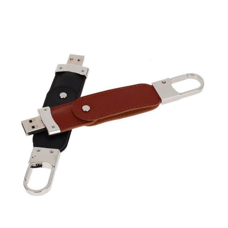 Gift U-disk factory leather case key ring U-disk 2019 new PR gift embossed leather logo 