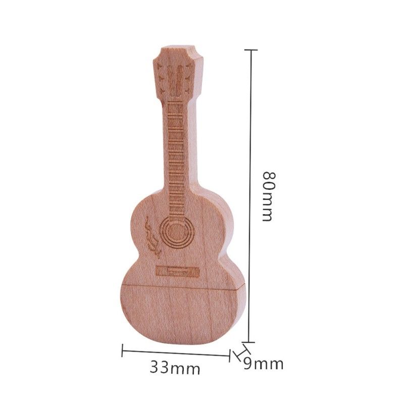 Wood U-disk customized wholesale gift in stock violin wood U-disk 4g8g16g laser logo 
