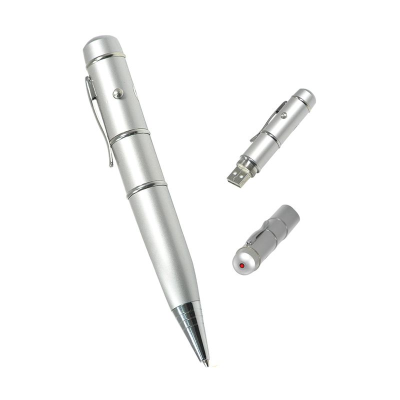 Factory spot creative metal laser pen U disk can add logo writing pen U disk plastic U disk quality assurance 