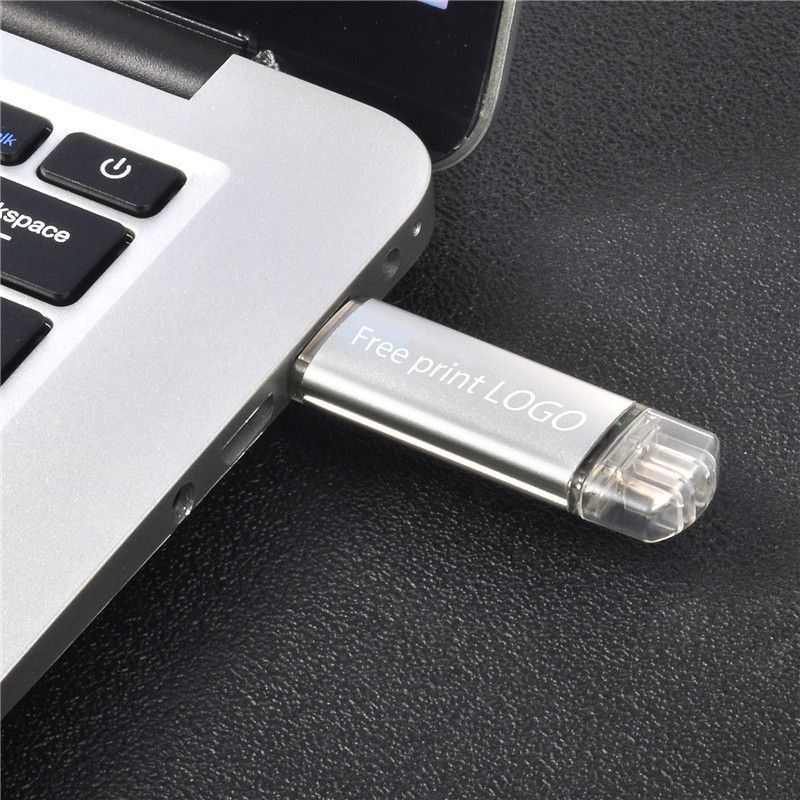 Manufacturer Metal bright color mobile phone U disk customized advertising exhibition gift U disk computer Android mobile phone interface U disk 