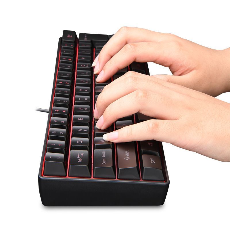 7keys wired game keyboard 61 key RGB mechanical handle laptop keyboard business office portable