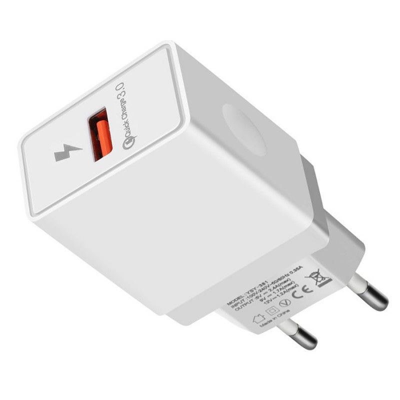 USB mobile phone charger qc3.0 European standard fast charging power adapter charging head is suitable for Apple mobile phone wholesale