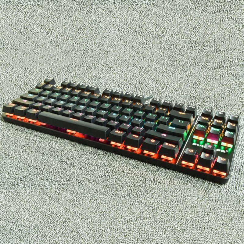 Russian mechanical keyboard green axis 87 key cable game electronic game keyboard 