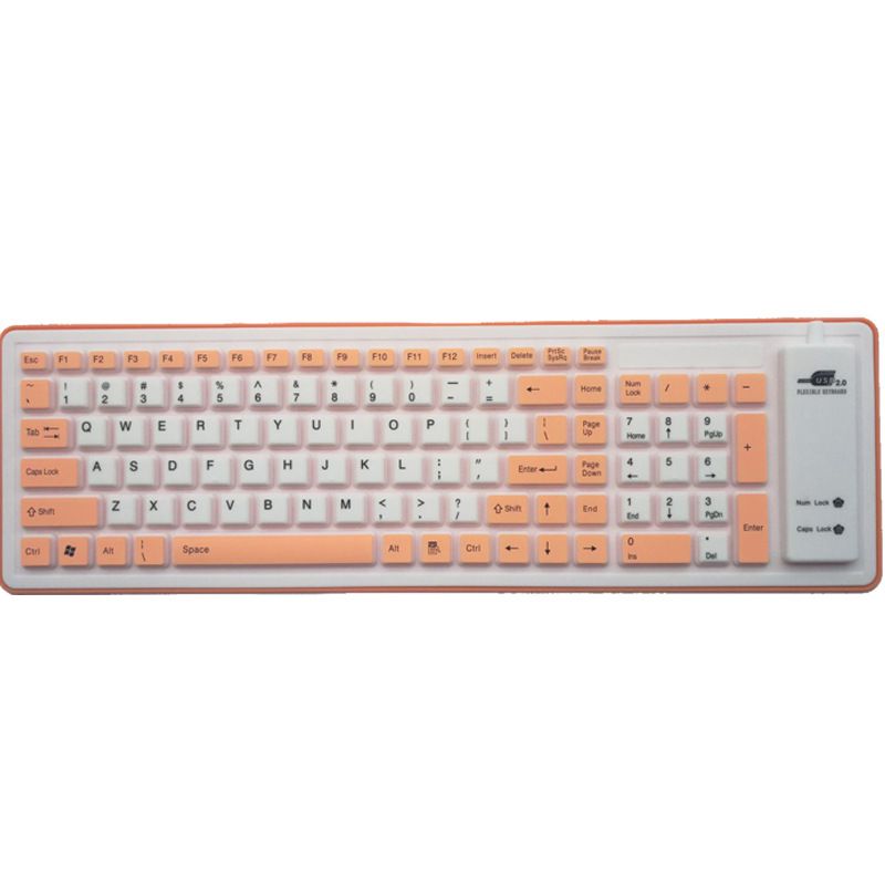 103 key silicone USB folding silicone keyboard factory wholesale waterproof mobile phone office game keyboard 
