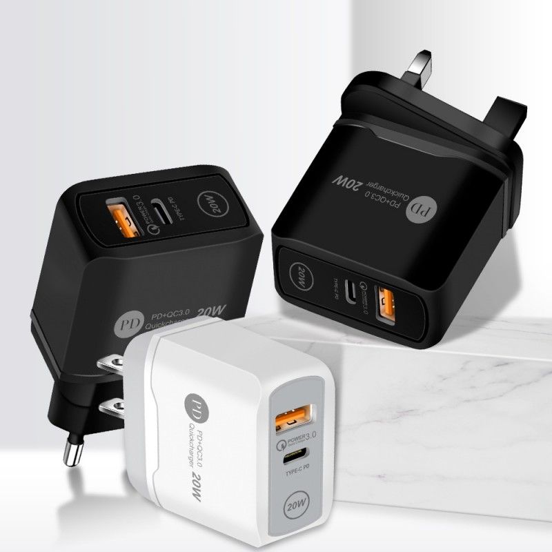 Pd20w charger US Europe UK PD + qc3.0 fast chargin...
