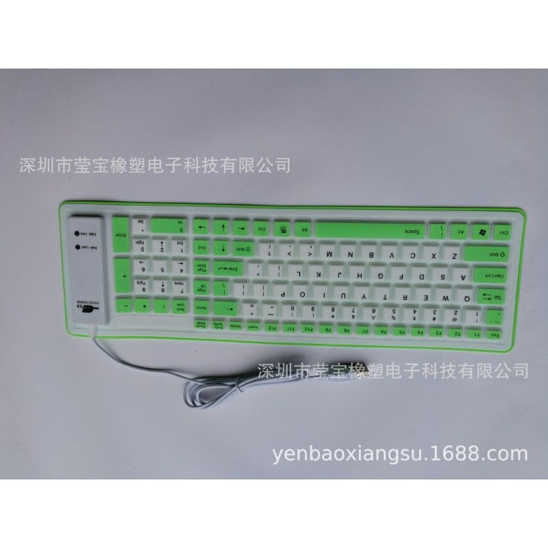 Factory wholesale 103 key silica gel waterproof and dustproof foldable industrial office soft keyboard can be connected with mobile phone 