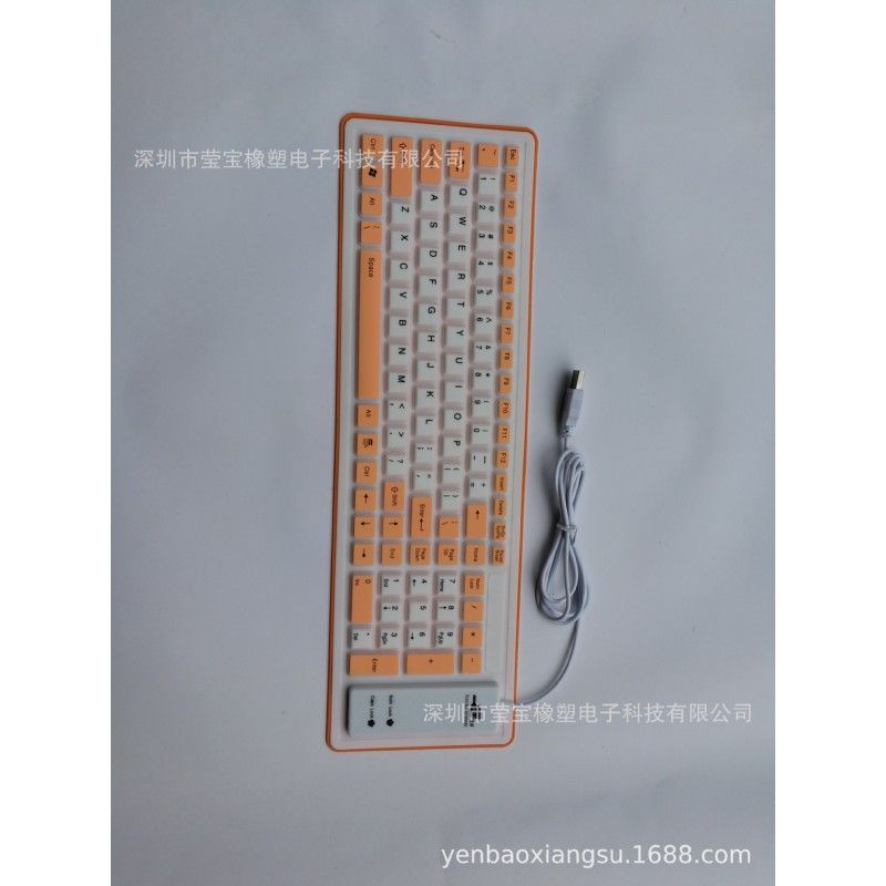 Factory wholesale 103 key silica gel waterproof and dustproof foldable industrial office soft keyboard can be connected with mobile phone 