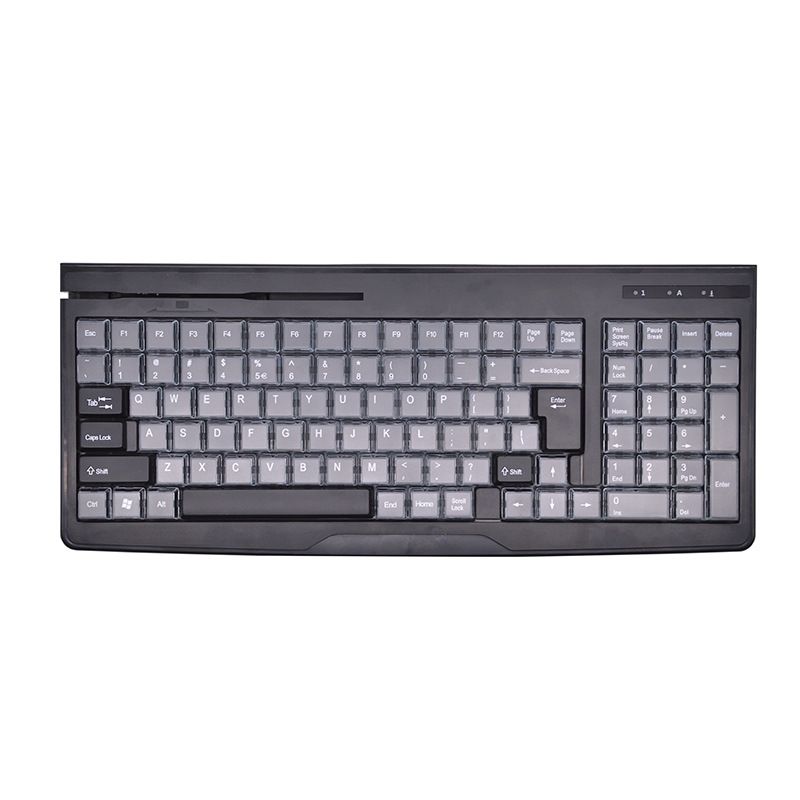 New cash register keyboard full transparent key cap wear resistant universal keyboard supermarket POS machine keyboard full key cap waterproof and durable 