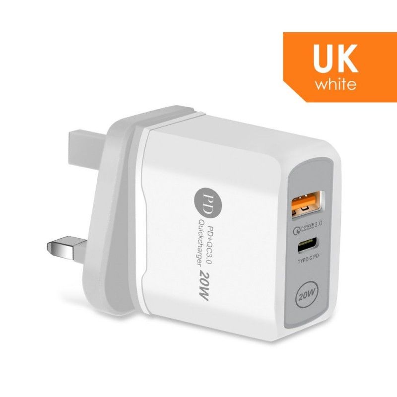 Pd20w charger US Europe UK PD + qc3.0 fast charging mobile phone charger