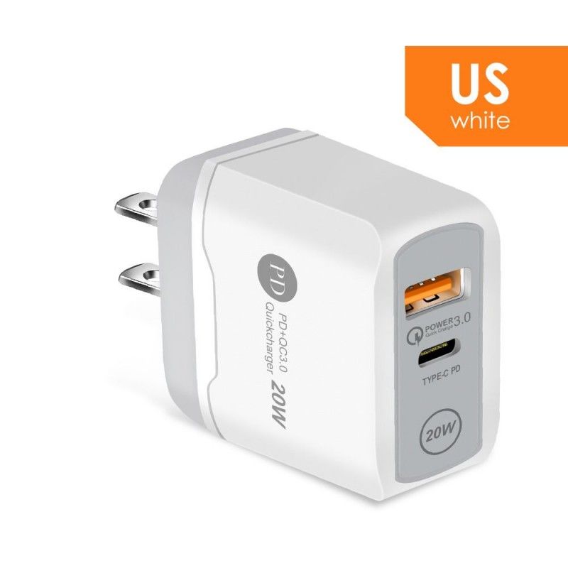 Pd20w charger US Europe UK PD + qc3.0 fast charging mobile phone charger