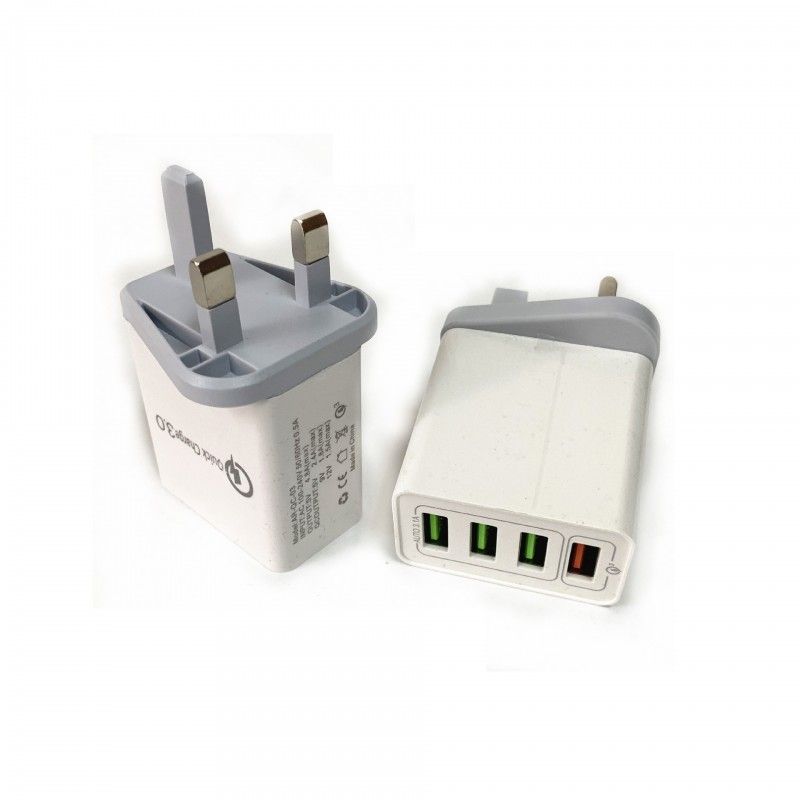 Hong Kong version triangle British standard qc3.0 mobile phone charger 9V European standard American Standard 4USB multi port travel fast charger