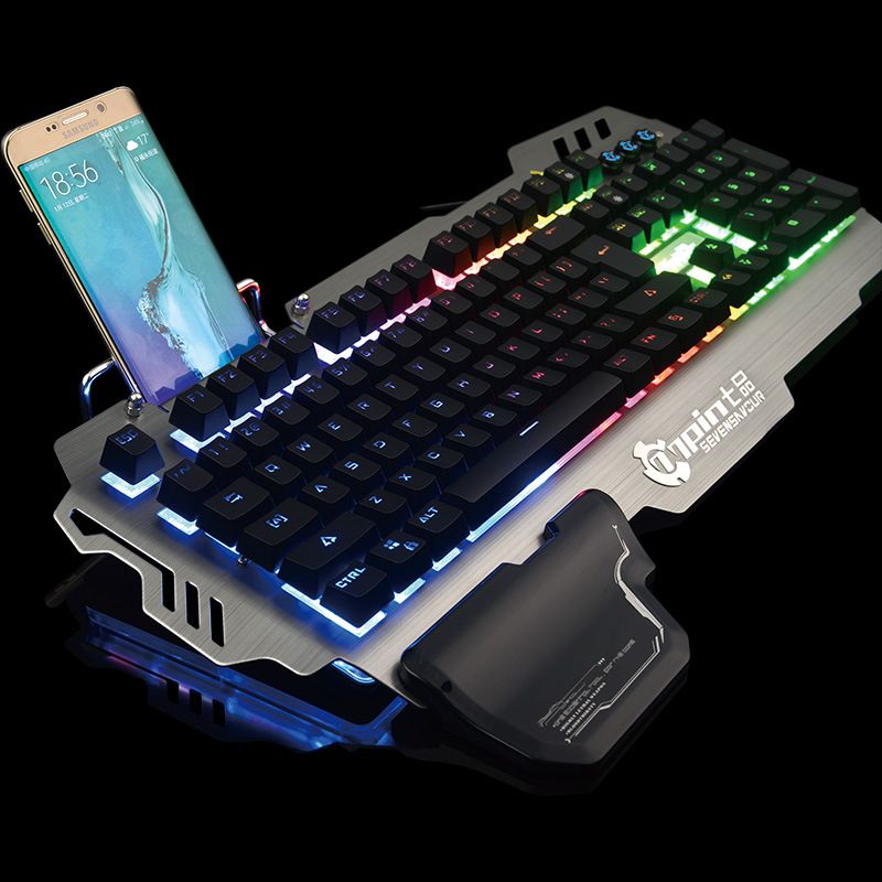 Direct supply of seven pk900 pseudo shaft semi mechanical metal keyboard game keyboard in Russian