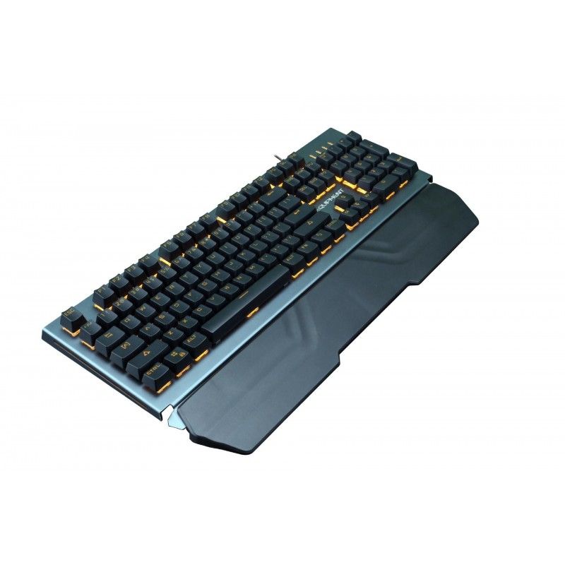 Customized USB pluggable green shaft handle semi mechanical game keyboard metal keyboard