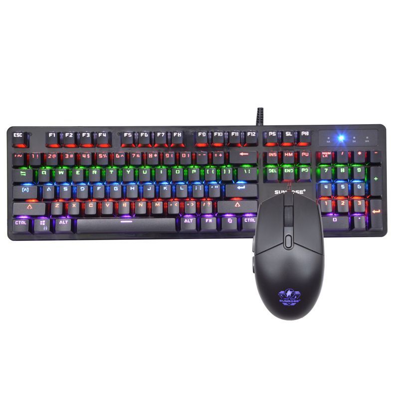Sunroset700 mechanical keyboard and mouse set green axis keyboard 