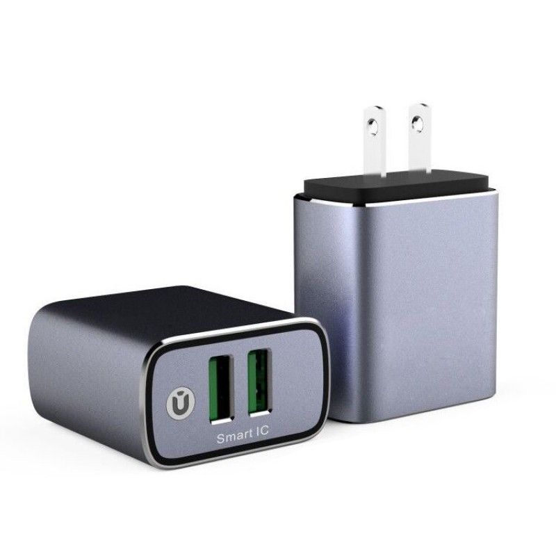 Aluminum alloy charger certification charger dual USB charging head 3.1a charger mobile phone charger