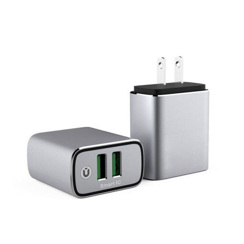 Aluminum alloy charger certification charger dual USB charging head 3.1a charger mobile phone charger