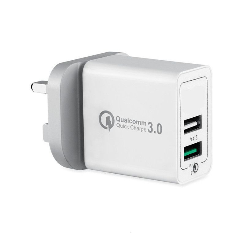 Dual USB mobile phone charger qc3.0 + 2.4a charging head folding fast charging head 30W dual port travel charger
