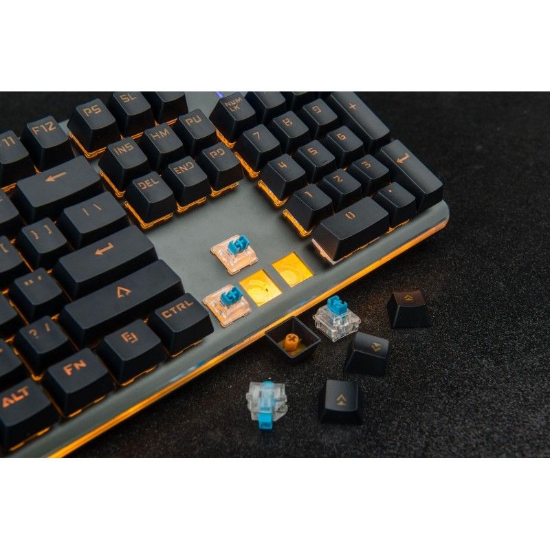 Yk100 green axis mechanical hand semi mechanical game pluggable axis film metal keyboard orange light transmission customization