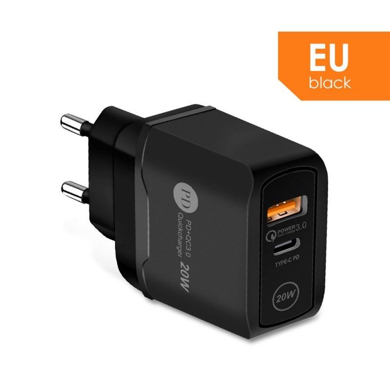 Pd20w charger US Europe UK PD + qc3.0 fast charging mobile phone charger