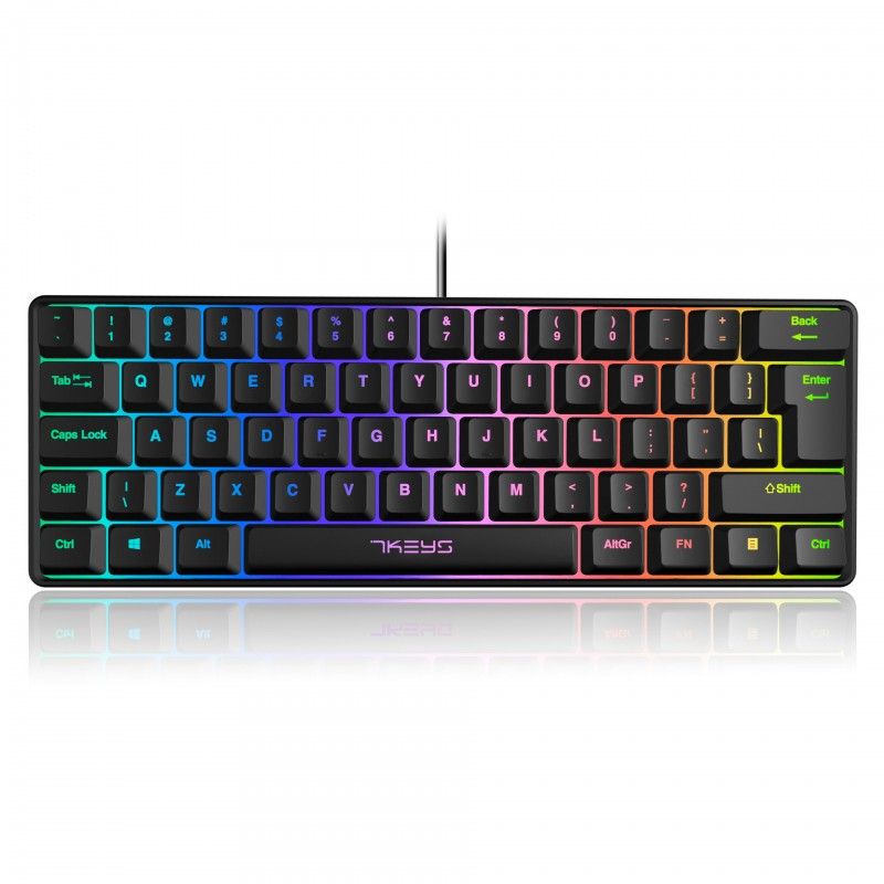 7keys wired game keyboard 61 key RGB mechanical ha...