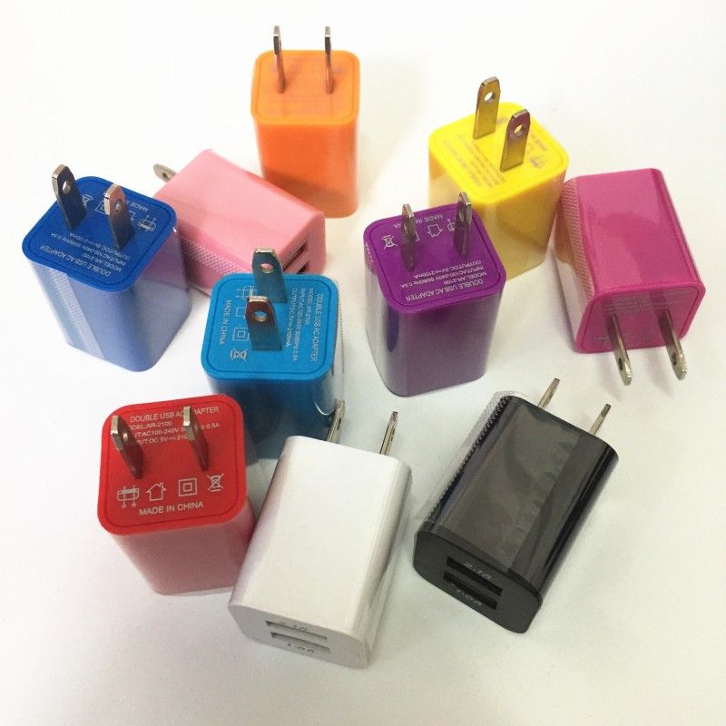 Dual USB size green dot charger, full 1A American ...
