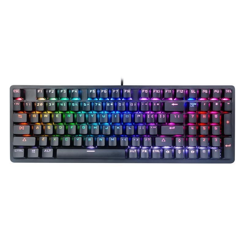 Direct private model pluggable green axis real mechanical keyboard RGB luminous 98 key game mechanical keyboard