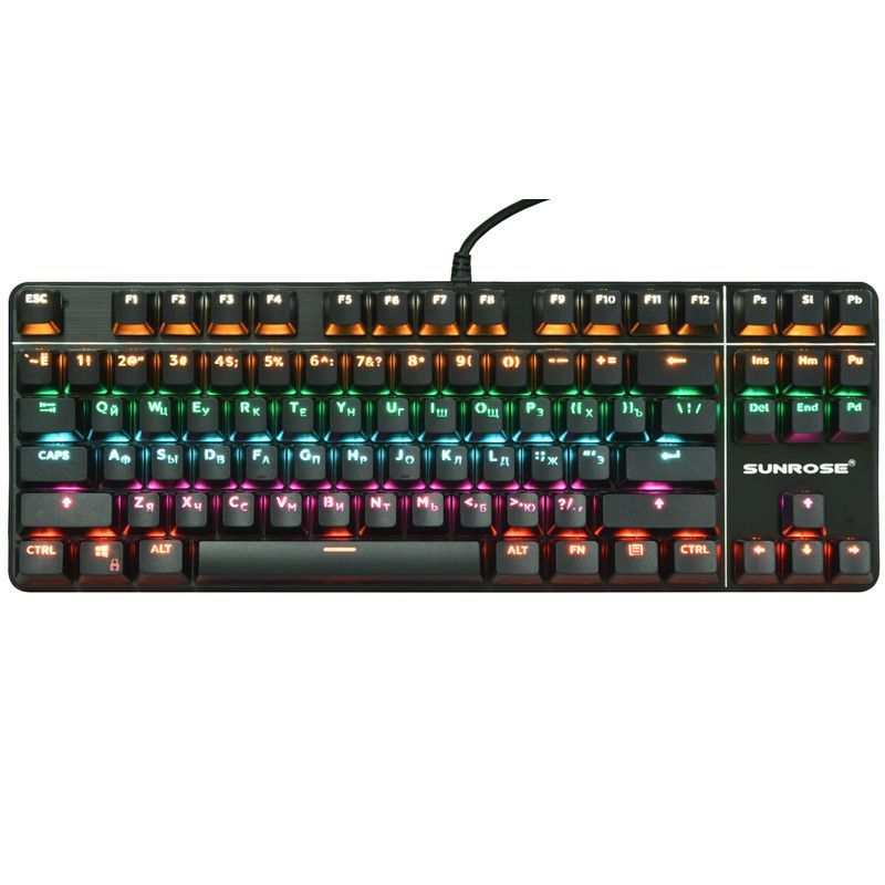Russian mechanical keyboard green axis 87 key cable game electronic game keyboard 