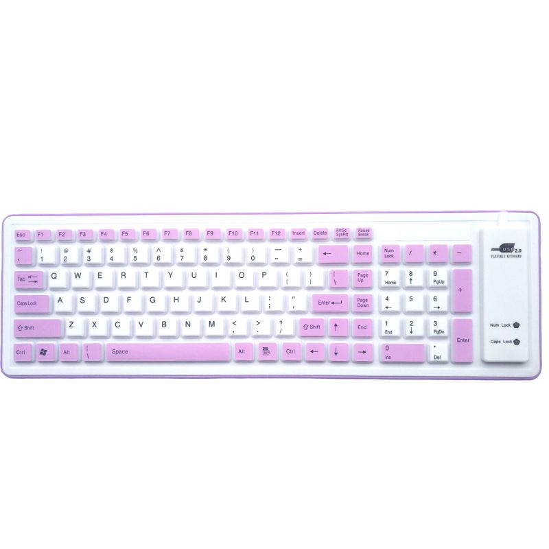 103 key silicone USB folding silicone keyboard factory wholesale waterproof mobile phone office game keyboard 