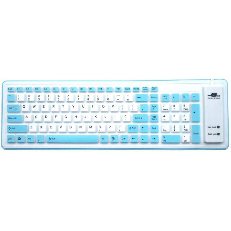103 key silicone USB folding silicone keyboard factory wholesale waterproof mobile phone office game keyboard 