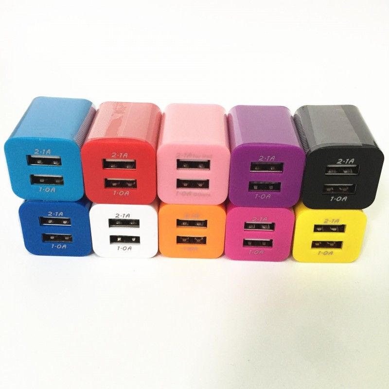 Dual USB size green dot charger, full 1A American Standard charger, suitable for Apple Android dual u mobile phone charger head