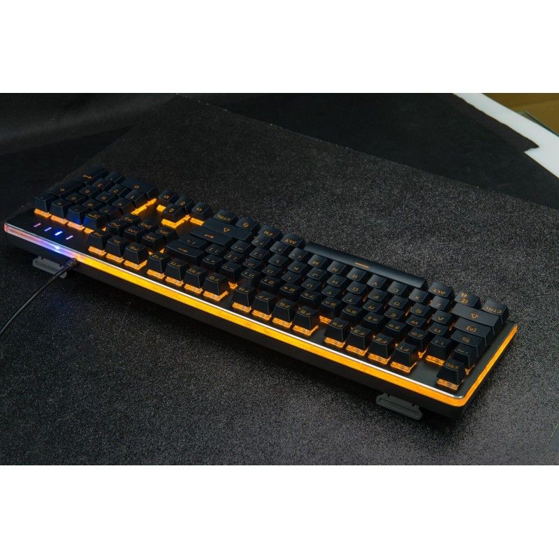Yk100 green axis mechanical hand semi mechanical game pluggable axis film metal keyboard orange light transmission customization
